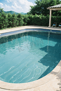 夏季蓝色清凉泳池摄影图5