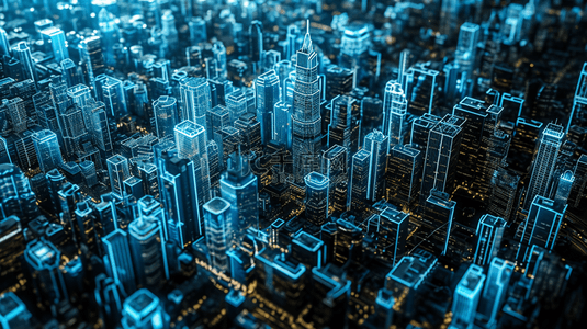 智慧小镇背景图片_蓝色科技感数字数据化智慧城市14背景图