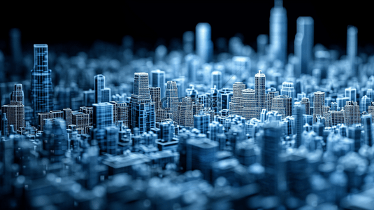 蓝色科技感数字数据化智慧城市4图片