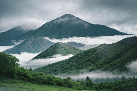 春季云雾山脉摄影图8