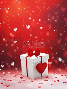 情侣白色背景图片_情人节白色心形礼品盒设计图