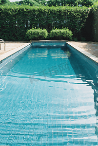 夏日蓝色清凉泳池摄影图片4