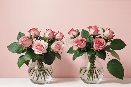 情人节粉色玫瑰高清摄影图