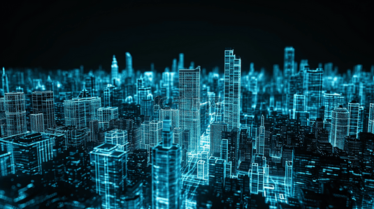 数字ai智慧城市背景图片_蓝色科技感数字数据化智慧城市5背景图片