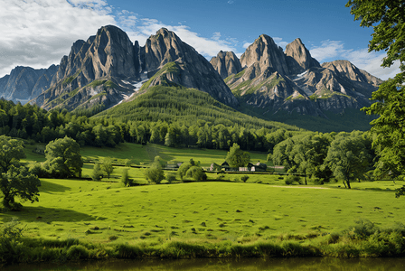 春天山水风景摄影图0