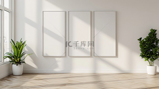 康乃馨相框背景图片_北欧风格挂着相框的客厅设计图