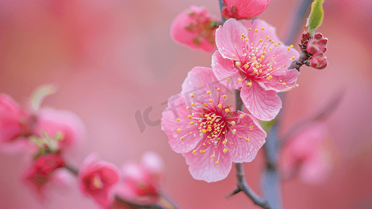 盛开的花朵摄影照片_春天春季春天盛开的美丽桃花10