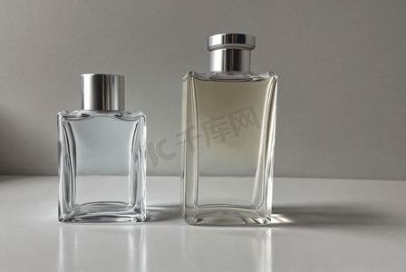 透明香水瓶子摄影图