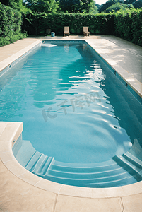 夏日蓝色清凉泳池摄影图片9