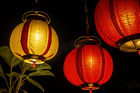 中式风春节摄影照片_新年红色灯笼摄影照片8