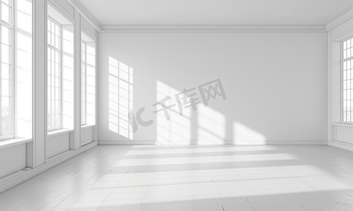 空白色房间室内空间空旷场景
