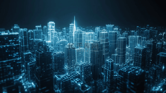 蓝色科技感数字数据化智慧城市1图片