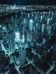 蓝色科技感数字数据化智慧城市9背景图片