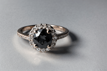 求婚摄影照片_嵌有黑色宝石的戒指摄像图7高清摄影图