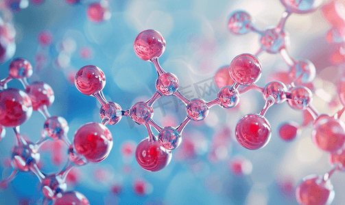 物理学摄影照片_分子模型的三维图科学医疗