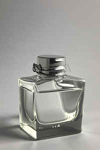 透明玻璃瓶子摄影照片_一瓶透明玻璃香水摄影图2