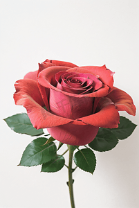 纯色背景下的玫瑰花摄影图片