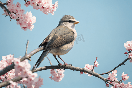 春日站在树枝上的小鸟摄影图8