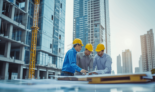 商人和建筑工程师一起工作