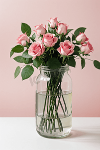 粉色玫瑰鲜花花束摄影图7