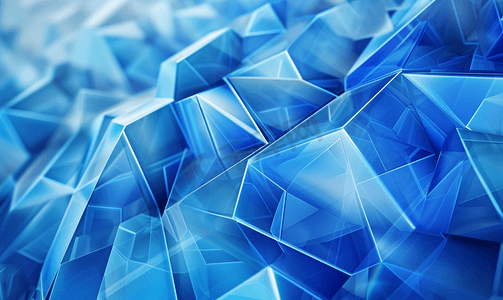 蓝色几何形状抽象技术背景