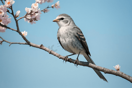 春日站在树枝上的小鸟摄影图4