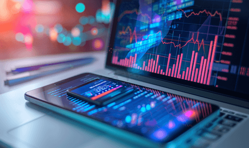 科技投资摄影照片_科技数据投资者分析股票市场报告和财务仪表板与商业智能