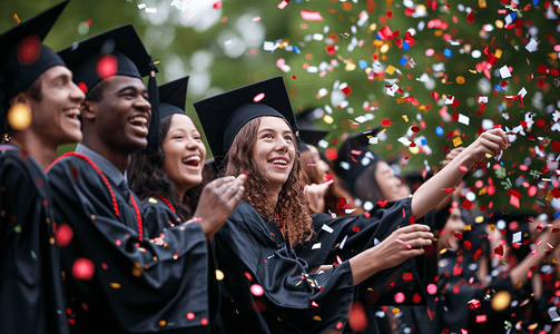 学生庆祝毕业教育校园