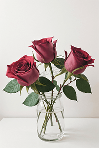 纯色背景下的玫瑰花摄影配图2