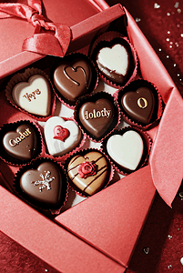 巧克力情人节礼盒摄影照片
