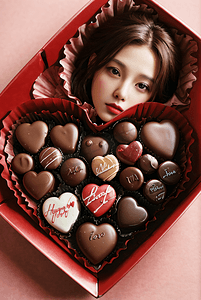 巧克力情人节礼盒摄影图2