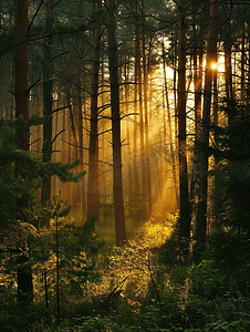 抽烟速写摄影照片_自然风景在森林的早晨