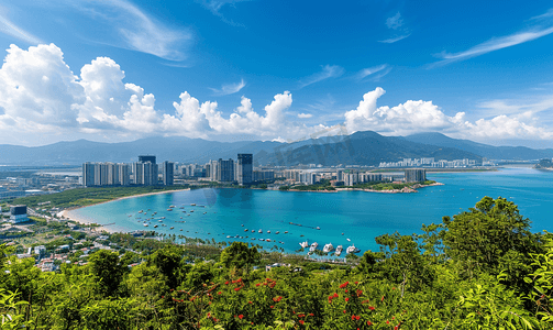 三亚凤凰岛城市全景