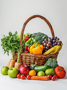 青翠摄影照片_蔬菜水果篮子瓜果水果蔬菜篮子堆