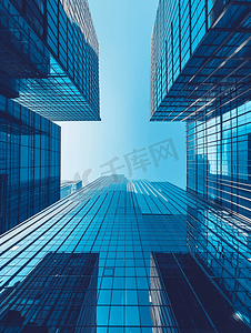 高科技科技背景摄影照片_摩天大楼高科技商务楼城市