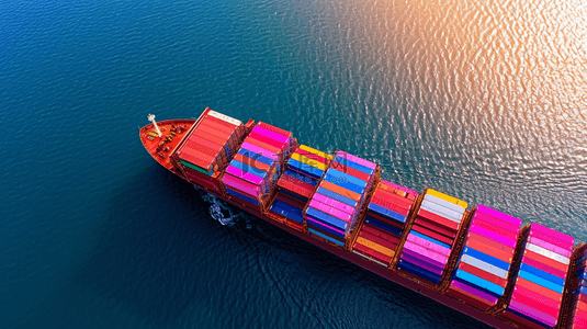 物流货物背景图片_高清海上俯视货船运输集装箱的背景1