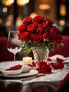 情人节餐厅布置玫瑰花浪漫设计图