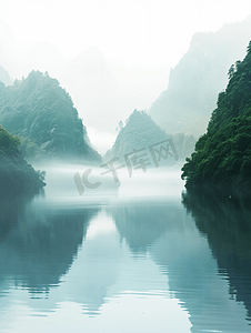 唯美树木卡通插画摄影照片_自然风景山水美景