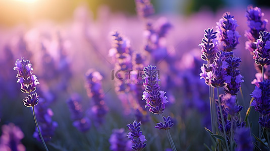 紫色花朵背景图片_春天花朵薰衣草花设计图