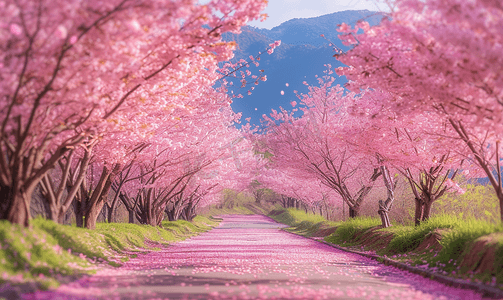 春天樱花园景色