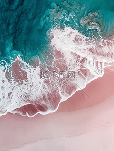 澎湃背景图片_航拍俯视大海沙滩浪花的场景图2背景图