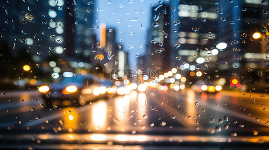 车窗车灯背景图片_车窗城市雨夜灯光设计图