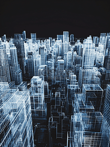 艺术展板背景背景图片_蓝色数字化智能城市现代化展板背景9