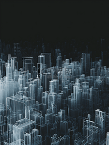 科技展板蓝色背景图片_蓝色数字化智能城市现代化展板背景17