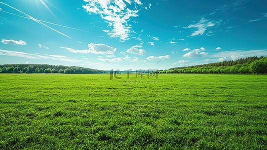 晴朗天空背景图片_春天晴朗天空的草原草地设计图