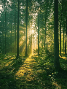 神秘摄影照片_自然风景在森林的早晨