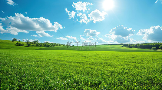 蓝天草地素材背景图片_春天晴朗天空的草原草地素材