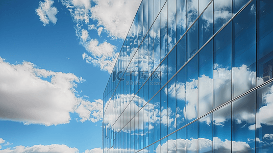 商务1背景图片_蓝天白云下高端大气写字楼的背景图1