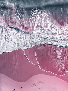 航拍俯视大海沙滩浪花的场景图16背景图