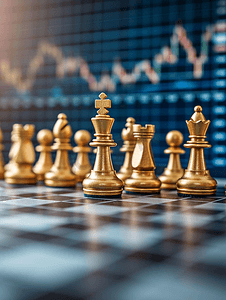 象棋游戏摄影照片_数字金融股票市场商业游戏